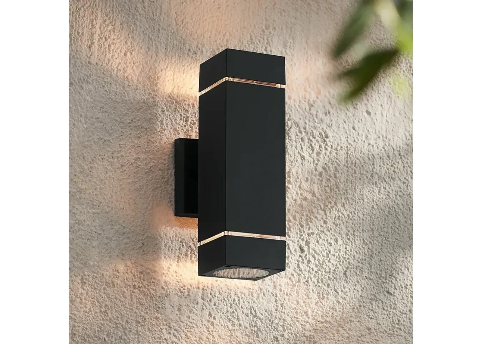 Possini Euro Skyridge 11 3/4" Black Up-Down Modern Outdoor Wall Light