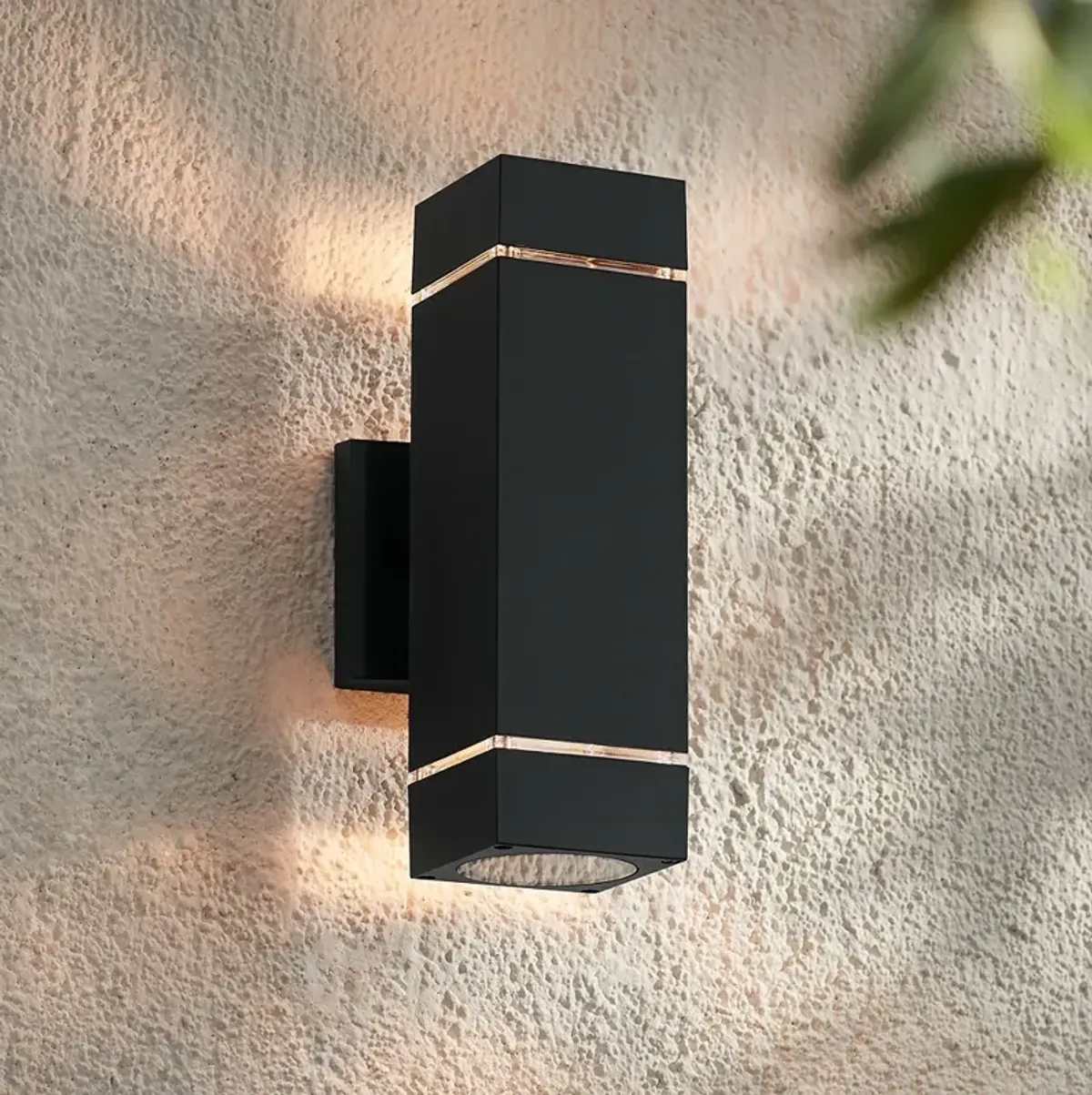 Possini Euro Skyridge 11 3/4" Black Up-Down Modern Outdoor Wall Light