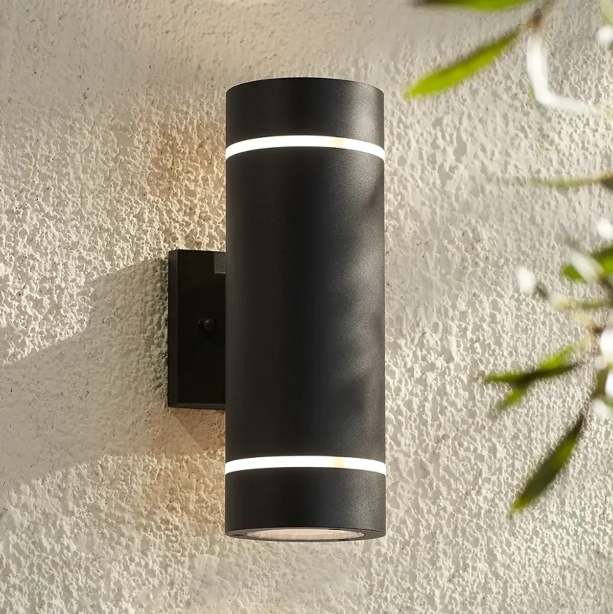 Possini Euro Wynnsboro 12" High Black Up and Down Outdoor Wall Light