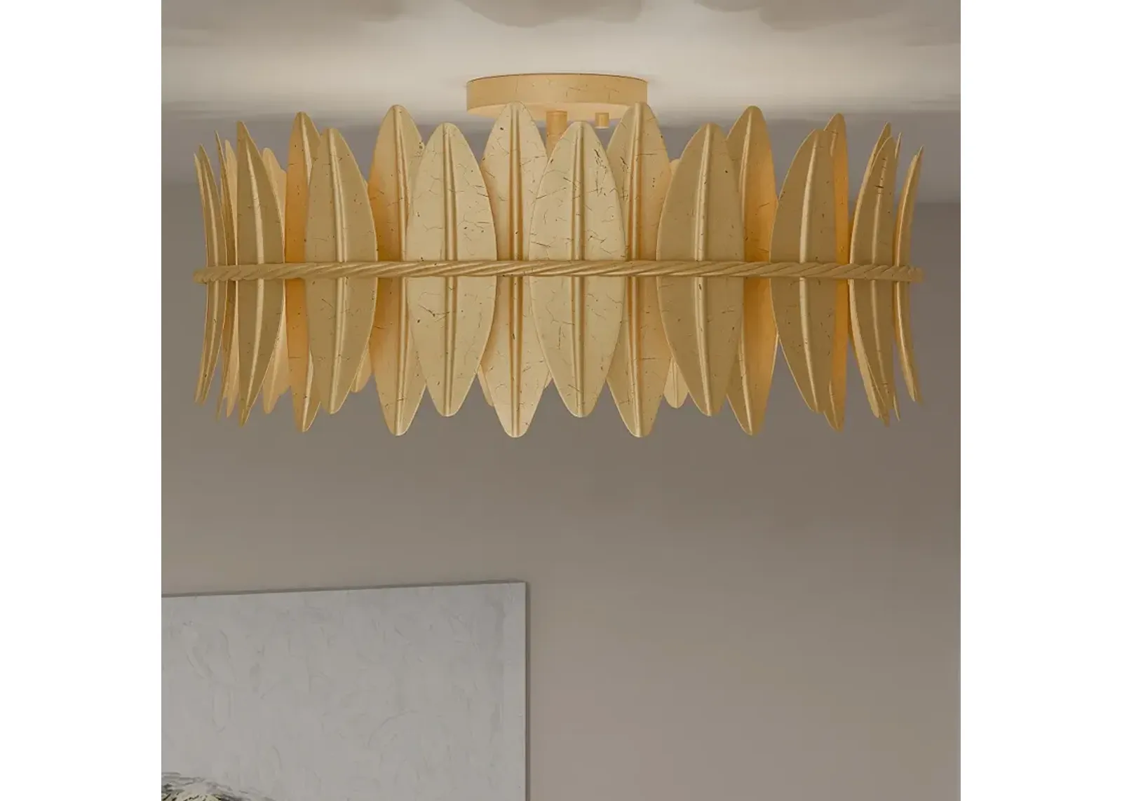 Liza 4-Light Gold Leaf Semi-Flush Mount Light