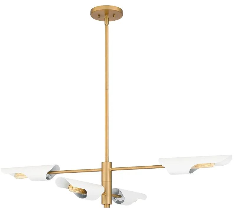 Leoni 4-Light Brushed Weathered Brass Island Light