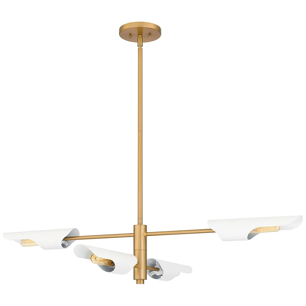 Leoni 4-Light Brushed Weathered Brass Island Light