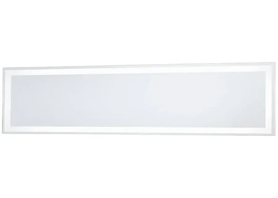 White 30" x 6 3/4" Rectangular LED Backlit Wall Mirror