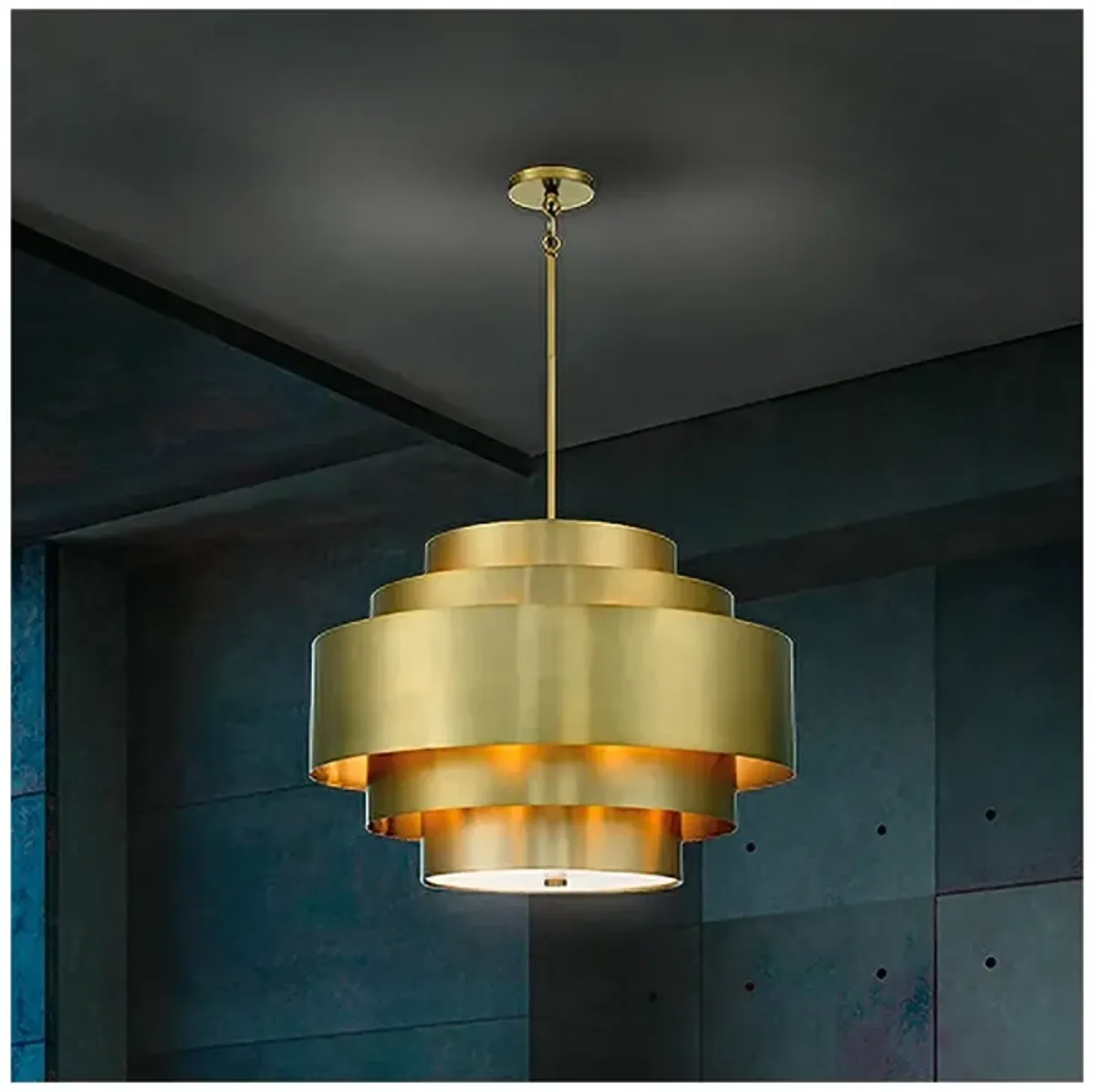 Spyglass Terrace 26" Wide Soft Brass Pendant Light