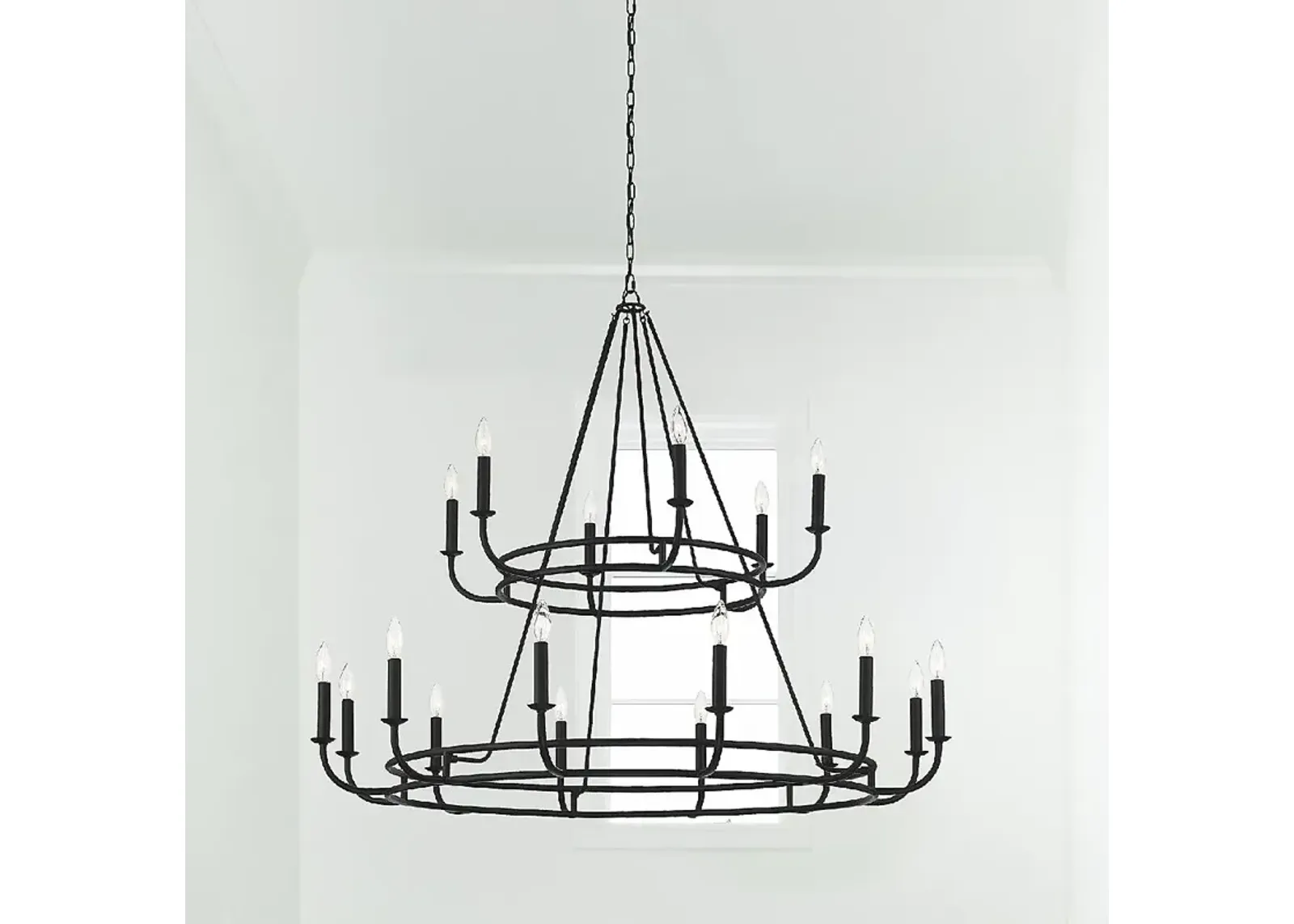 Crystorama Bailey 48" Wide Matte Black 18-Light Chandelier