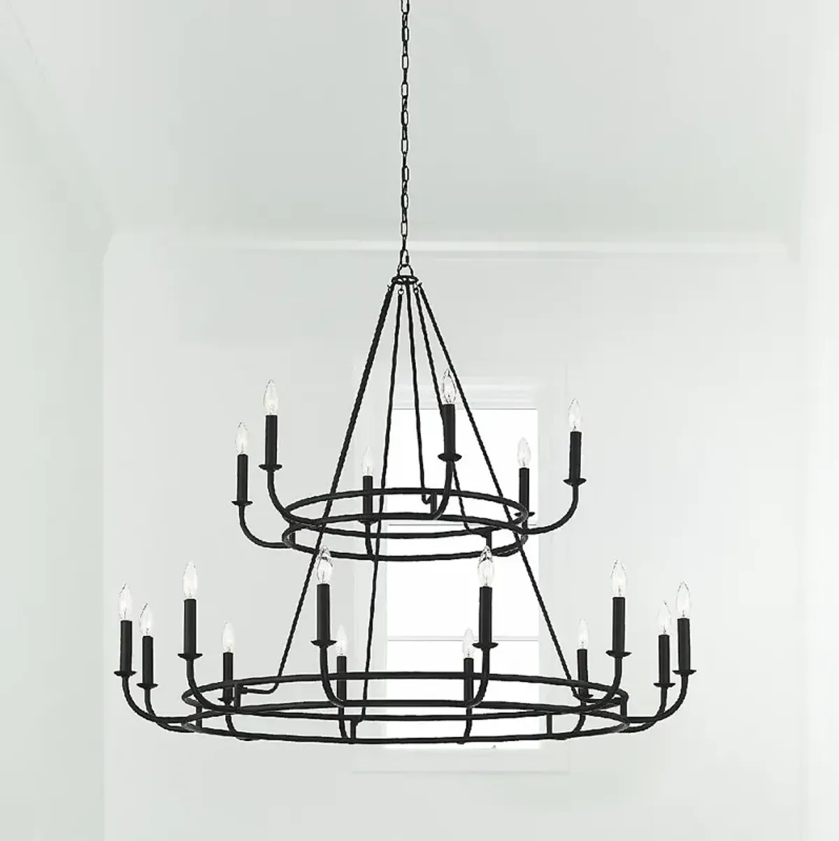 Crystorama Bailey 48" Wide Matte Black 18-Light Chandelier