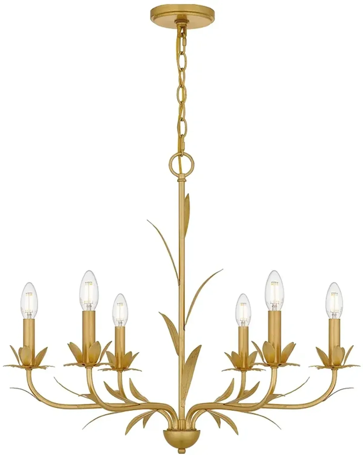 Quoizel Maria 27 1/2" Wide Gold Leaf 6-Light Chandelier