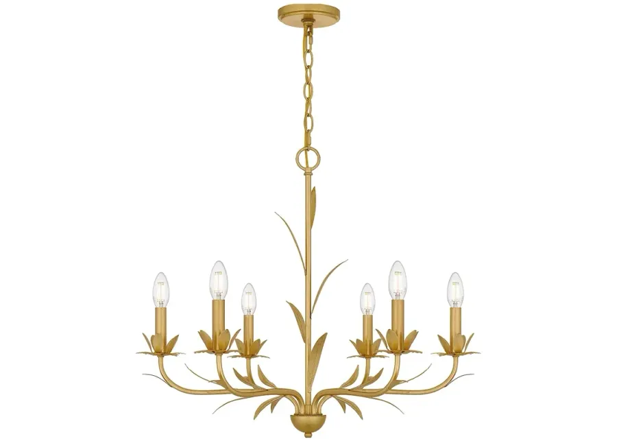 Maria 6-Light Gold Leaf Chandelier