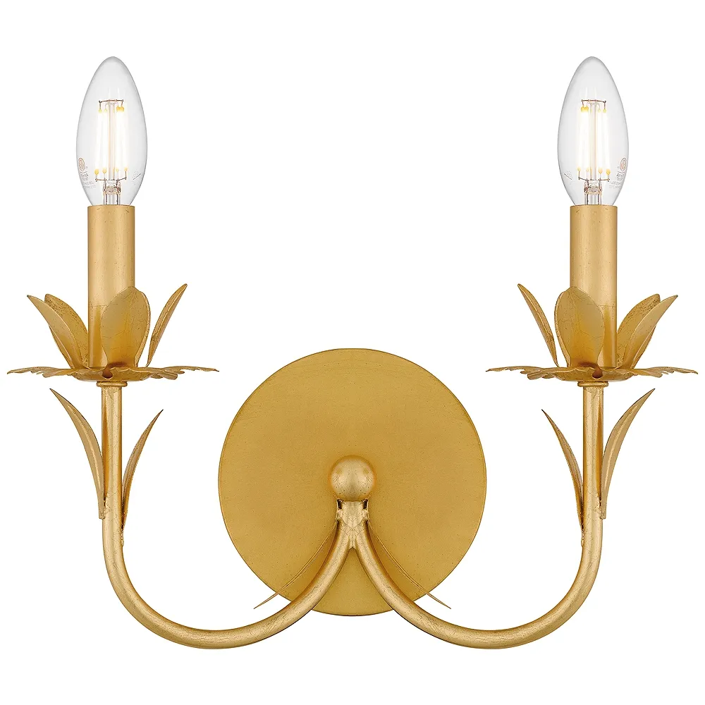 Maria 2-Light Gold Leaf Wall Sconce