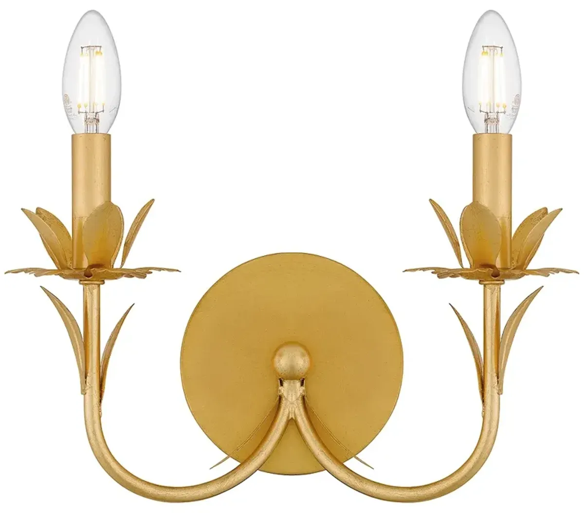 Maria 2-Light Gold Leaf Wall Sconce