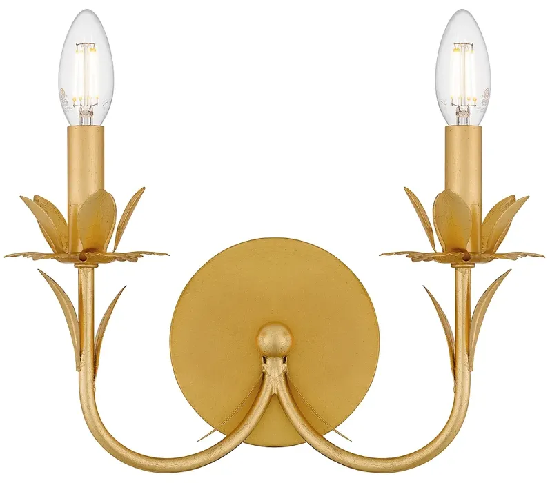 Maria 2-Light Gold Leaf Wall Sconce