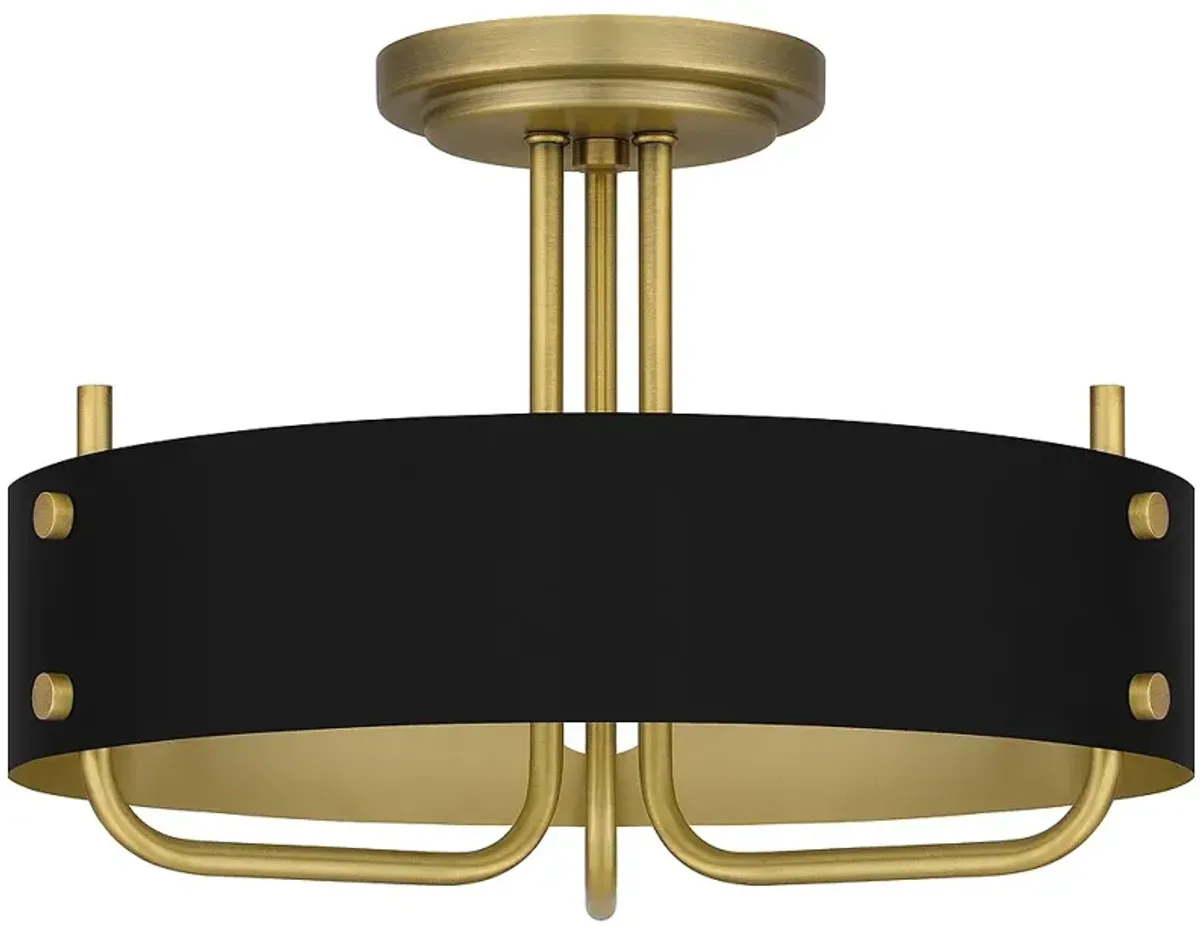 Madden 3-Light Aged Brass Semi-Flush Mount Light