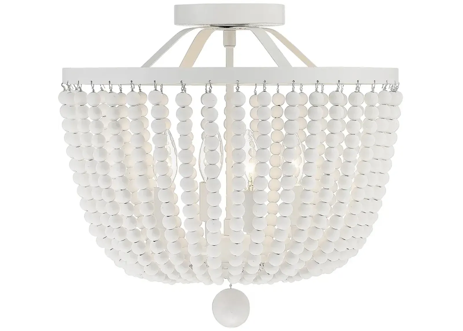 Rylee 16 1/2" Wide 4-Light Matte White Beaded Ceiling Light