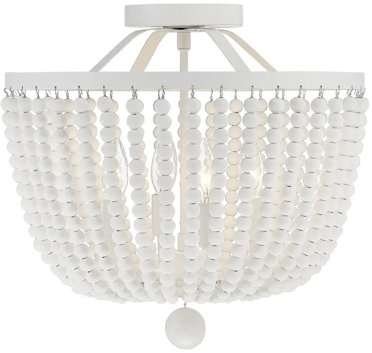 Rylee 16 1/2" Wide 4-Light Matte White Beaded Ceiling Light