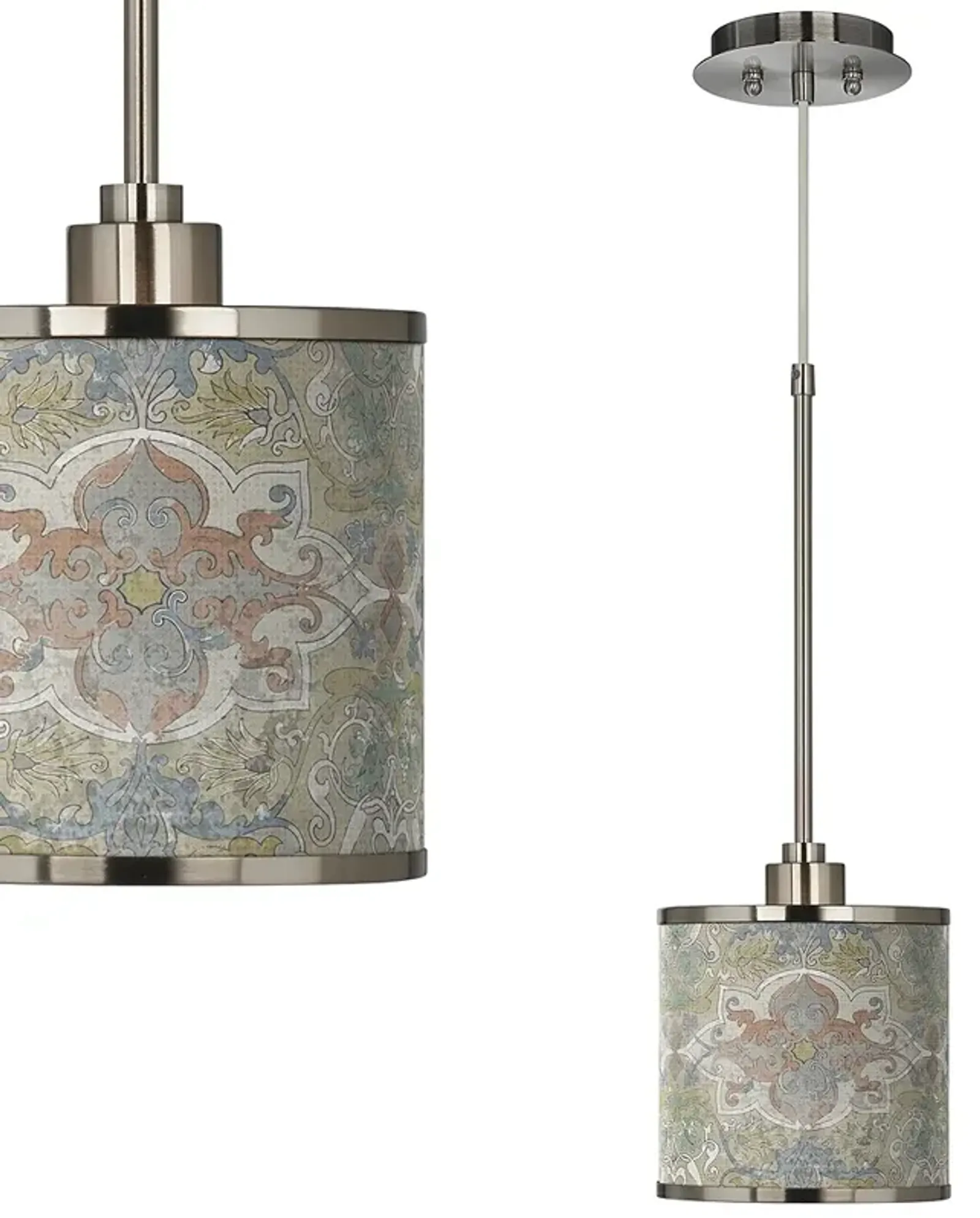 Lucrezia Giclee Brushed Nickel Mini Pendant Light