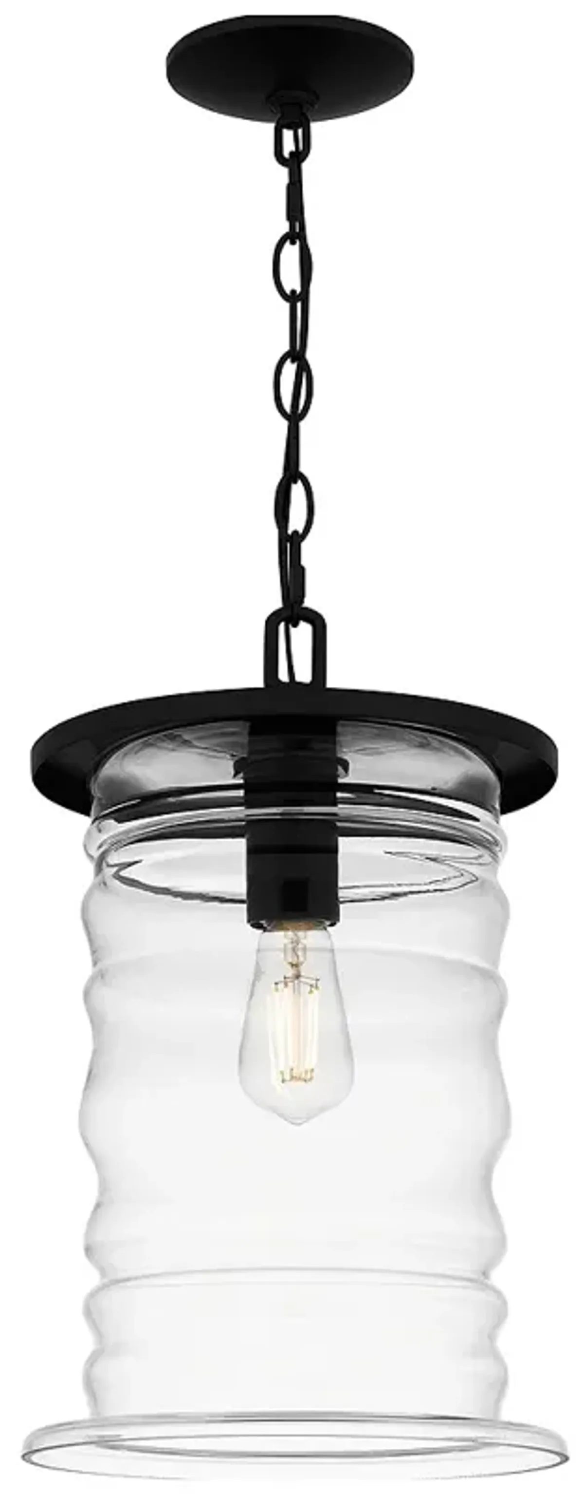 Noland 1-Light Matte Black Outdoor Hanging Lantern