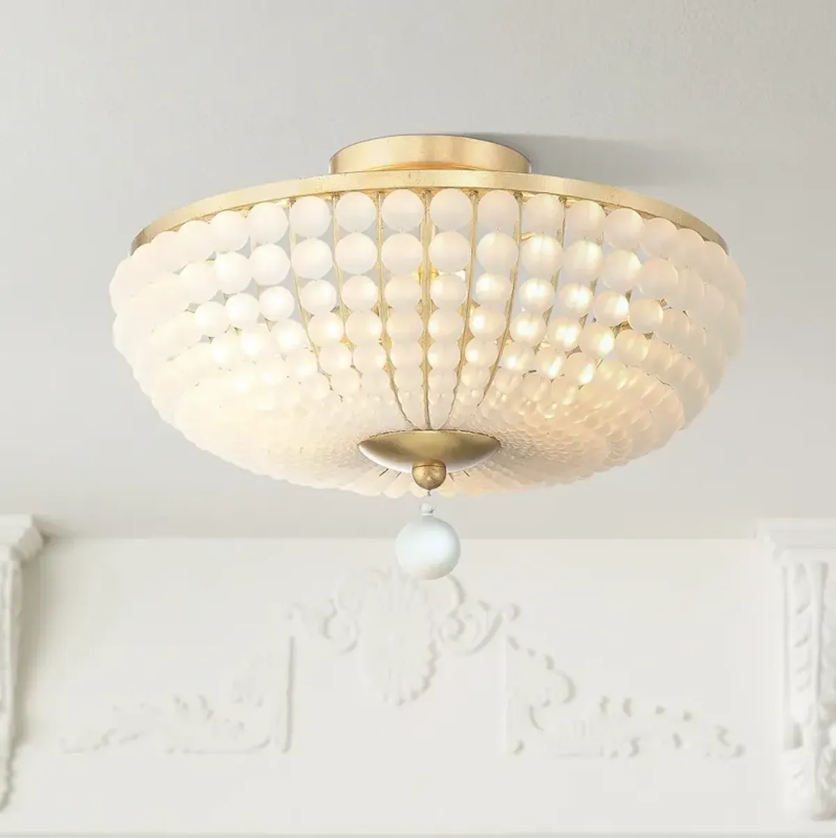 Crystorama Bella 15 3/4"W Antique Gold 3-Light Ceiling Light