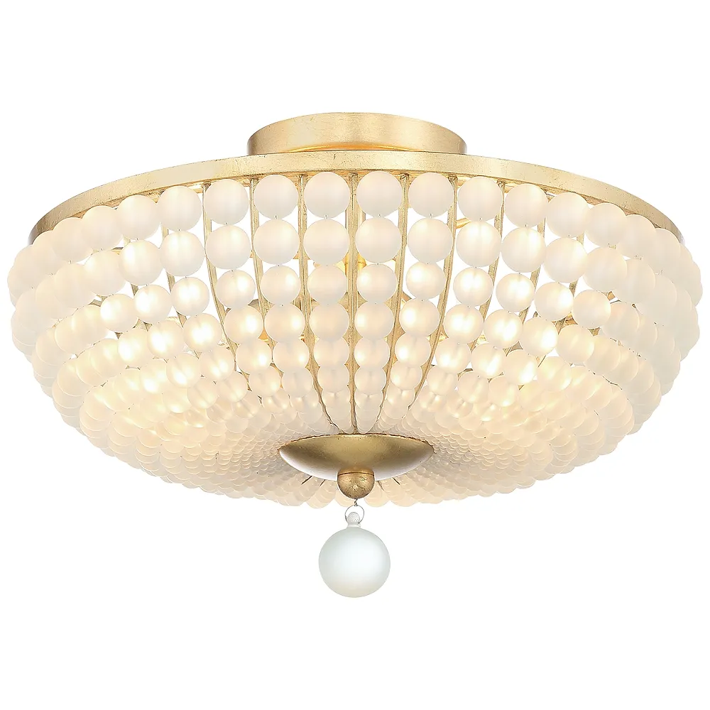 Crystorama Bella 15 3/4"W Antique Gold 3-Light Ceiling Light