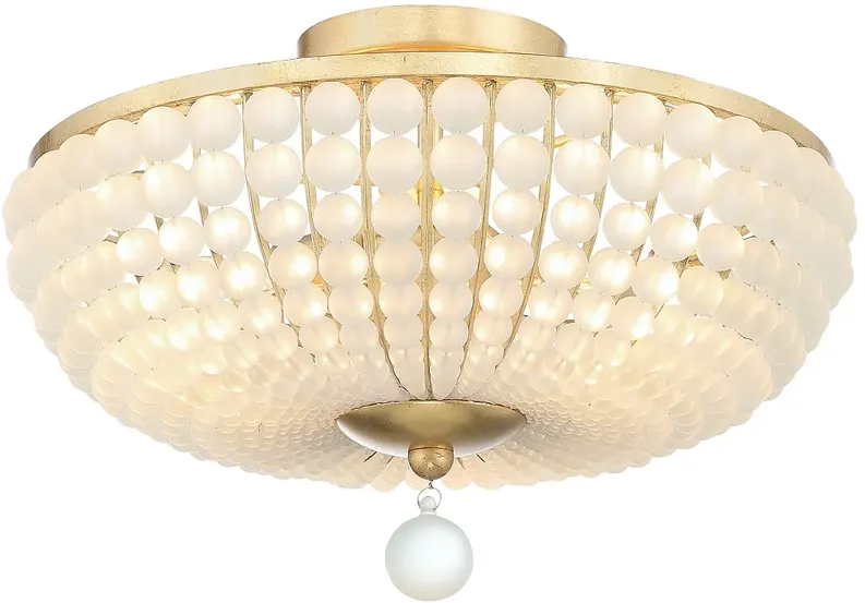 Crystorama Bella 15 3/4"W Antique Gold 3-Light Ceiling Light