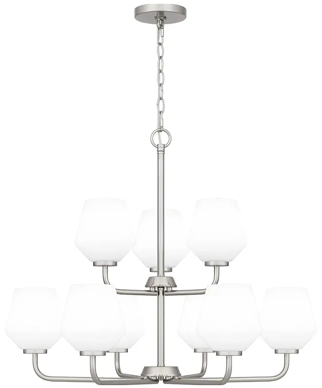 Nielson 9-Light Brushed Nickel Chandelier