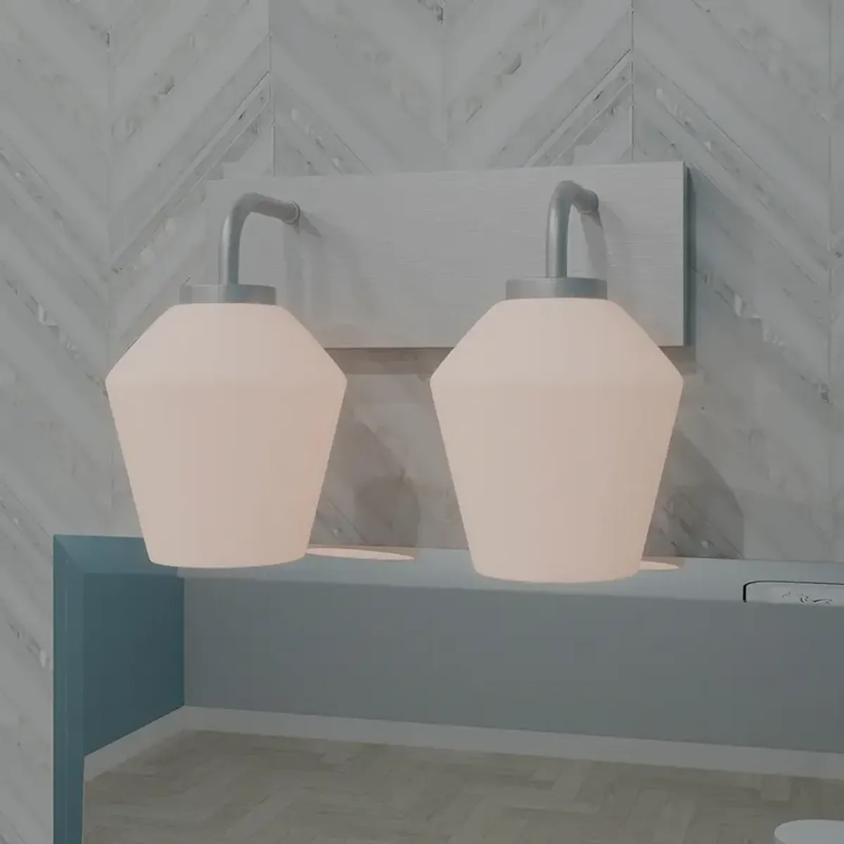 Nielson 2-Light Brushed Nickel Bath Light