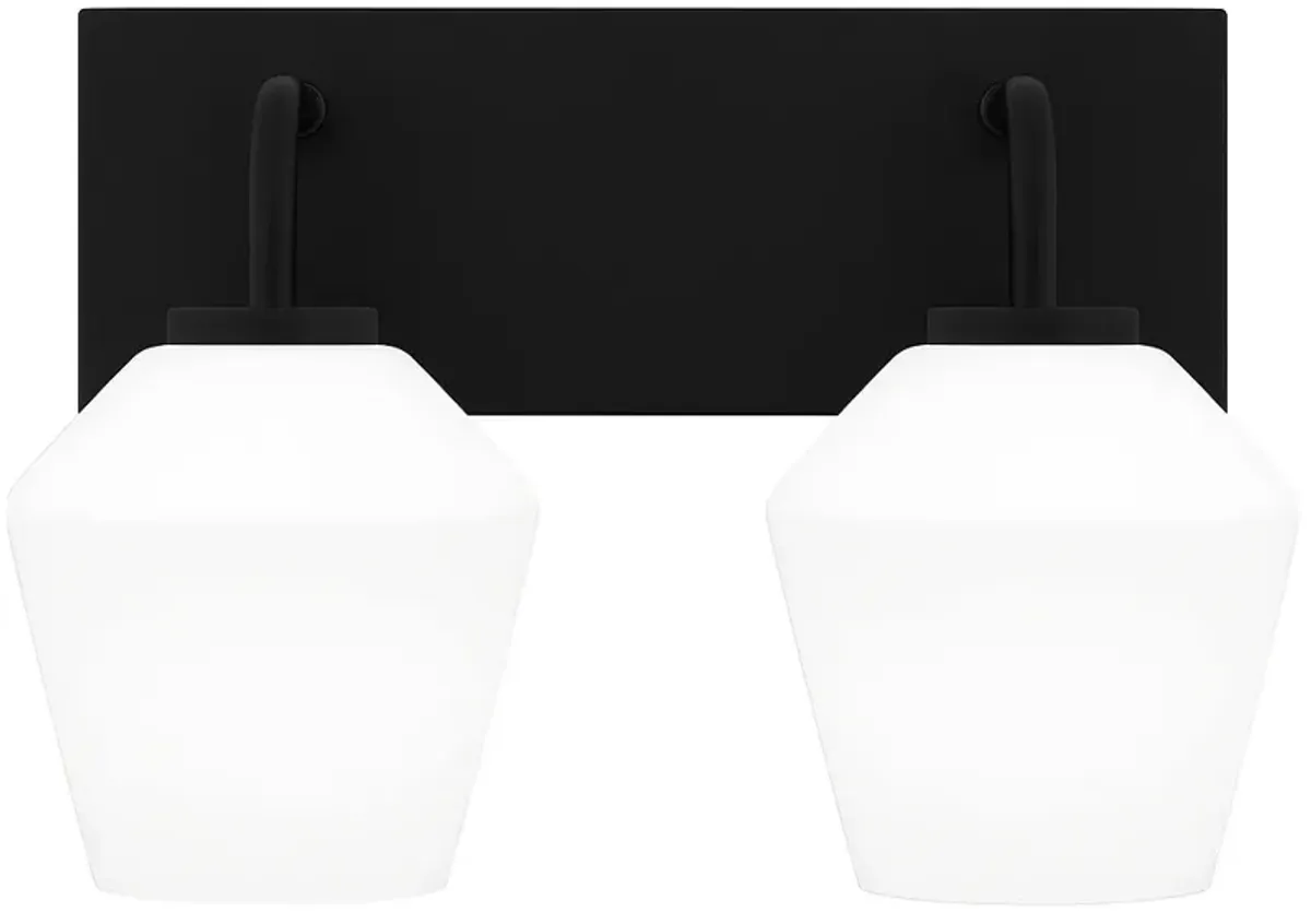 Nielson 2-Light Matte Black Bath Light