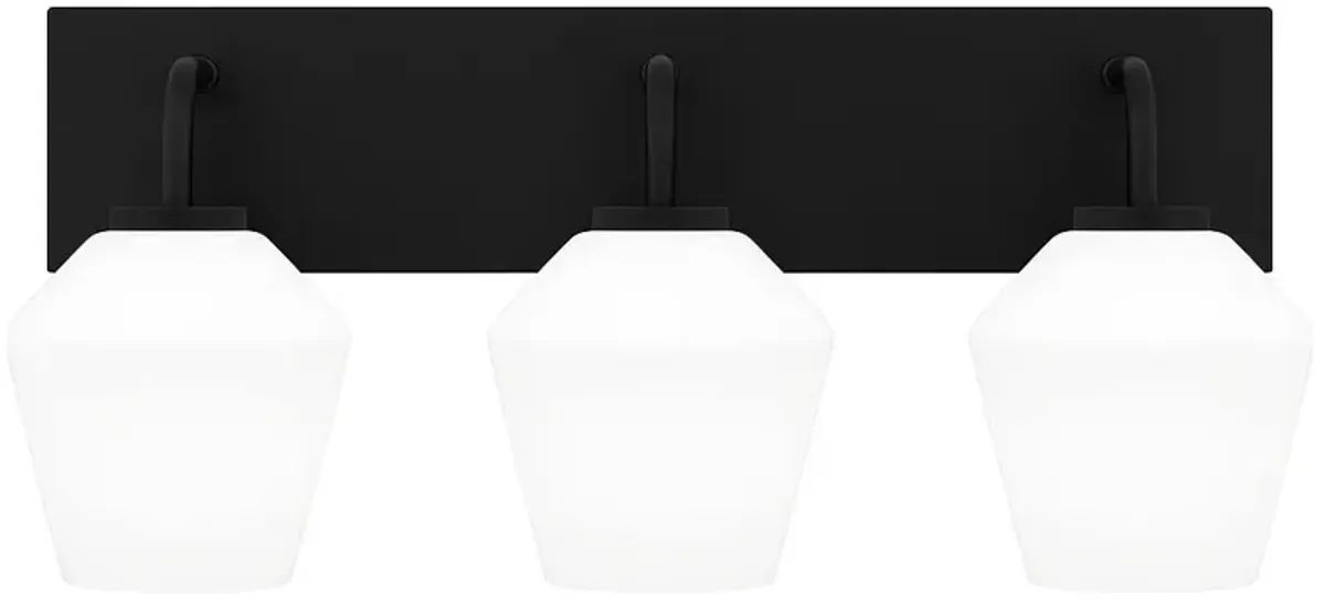 Nielson 3-Light Matte Black Bath Light