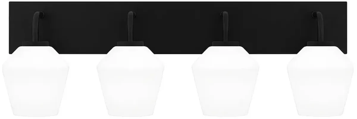 Nielson 4-Light Matte Black Bath Light