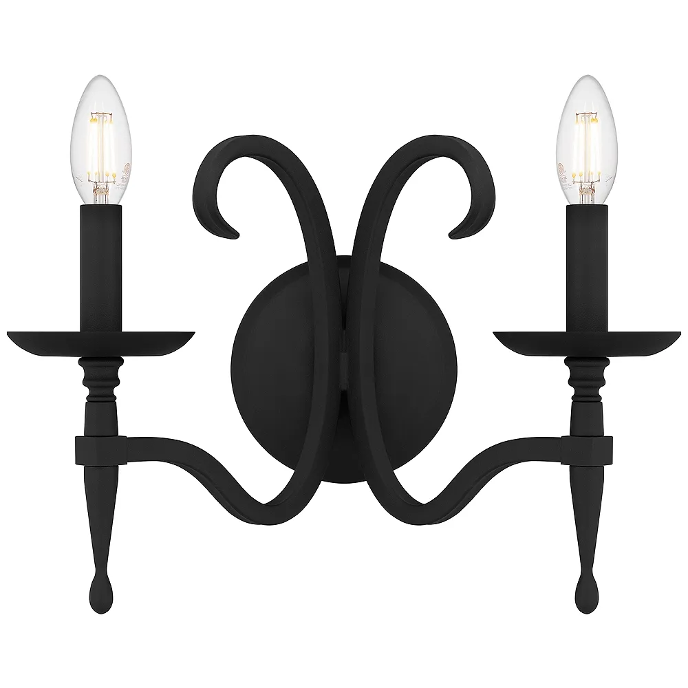 Octavia 2-Light Earth Black Wall Sconce