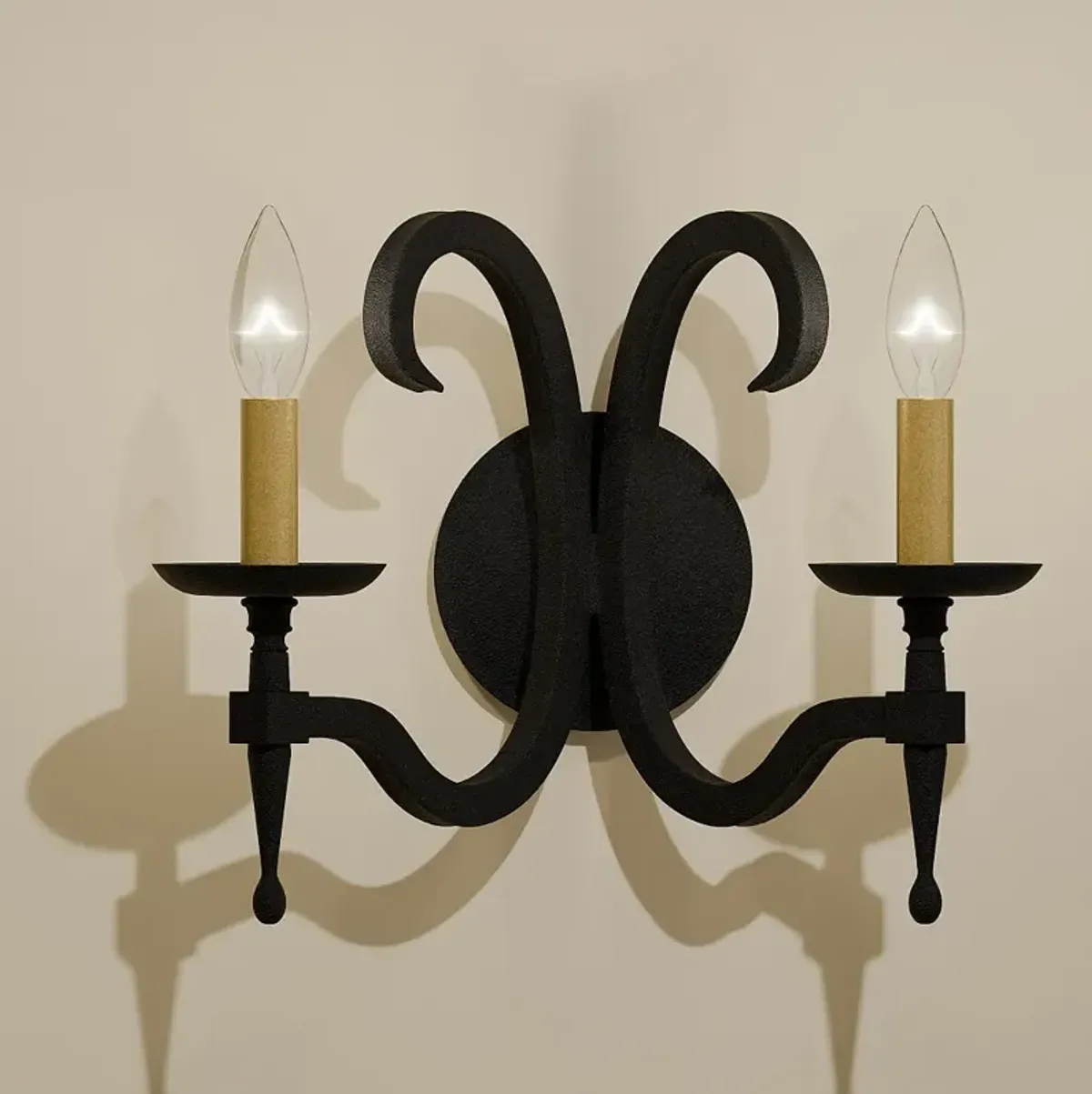 Quoizel Octavia 11 1/4" High Earth Black 2-Light Wall Sconce