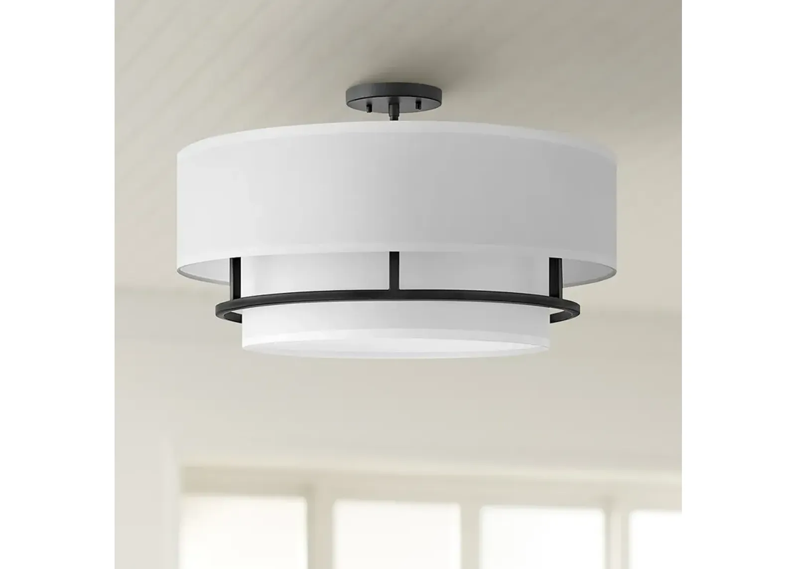 Hinkley Graham 23" Wide Modern White and Black 4-Light Ceiling Light