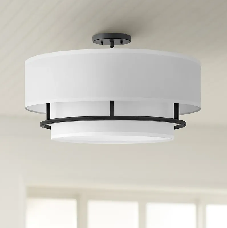 Hinkley Graham 23" Wide Modern White and Black 4-Light Ceiling Light