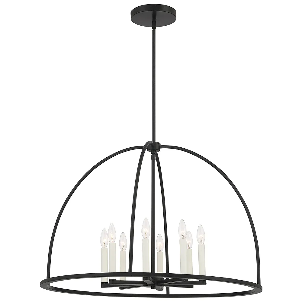 Abbott 8 Light Black Chandelier