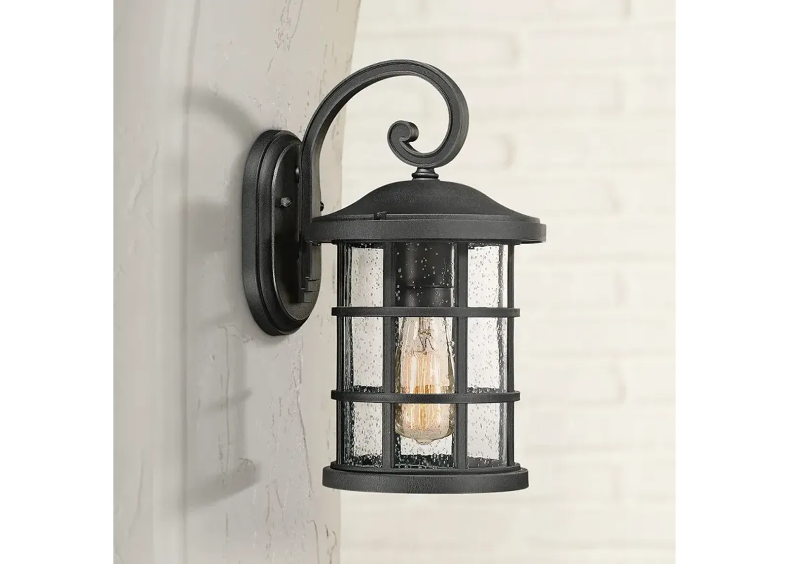 Quoizel Crusade 14 1/4" High Earth Black Outdoor Wall Light