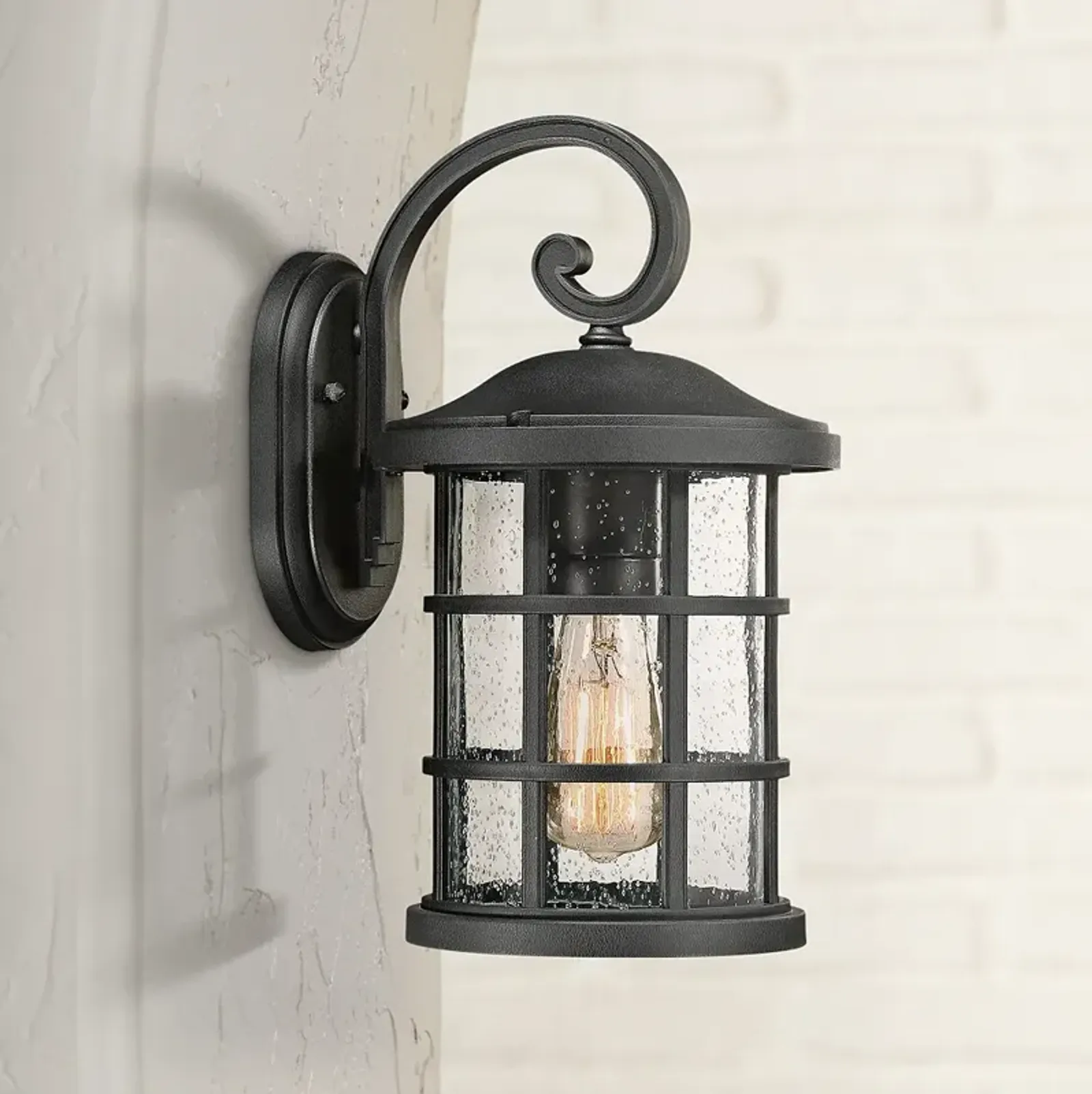 Quoizel Crusade 14 1/4" High Earth Black Outdoor Wall Light