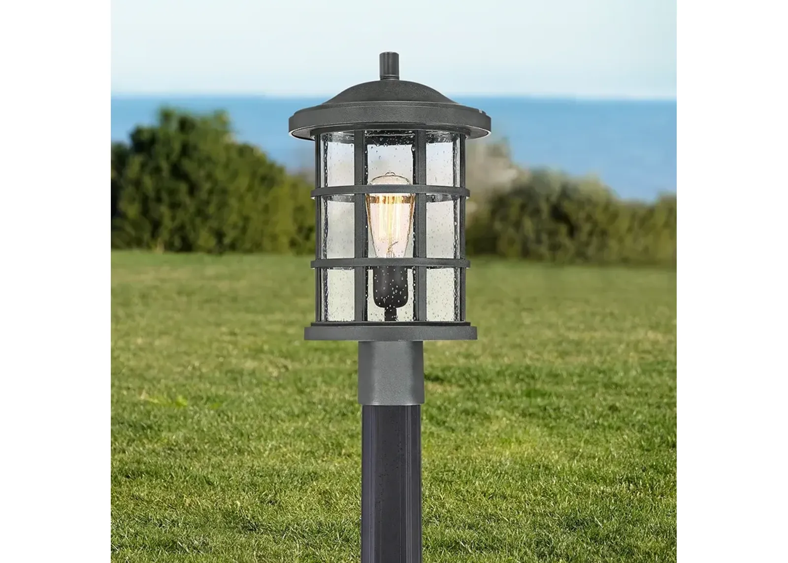 Quoizel Crusade 17 1/4" Wide Earth Black Outdoor Post Light