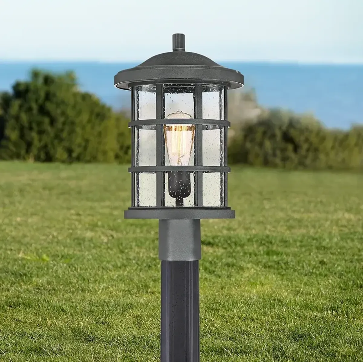 Quoizel Crusade 17 1/4" Wide Earth Black Outdoor Post Light