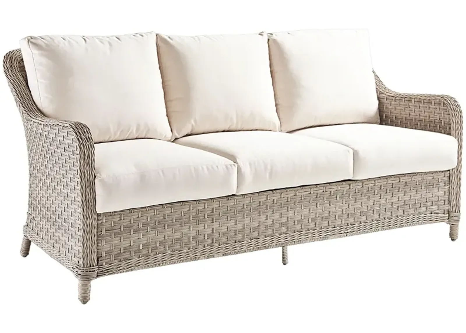 Springfield Pebble Wicker 3-Seat Outdoor Sofa