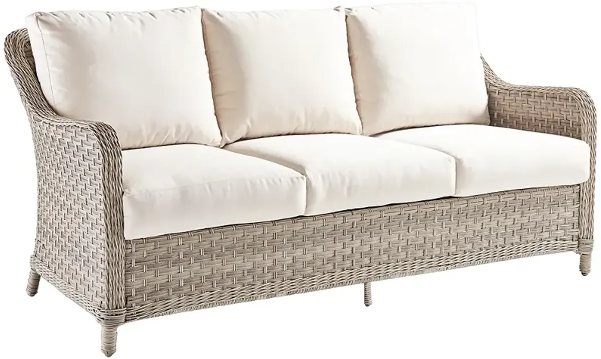 Springfield Pebble Wicker 3-Seat Outdoor Sofa