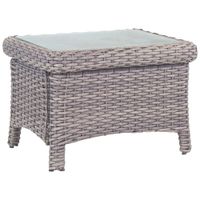 Isla Verde Glass Top and Stone Wicker Outdoor End Table