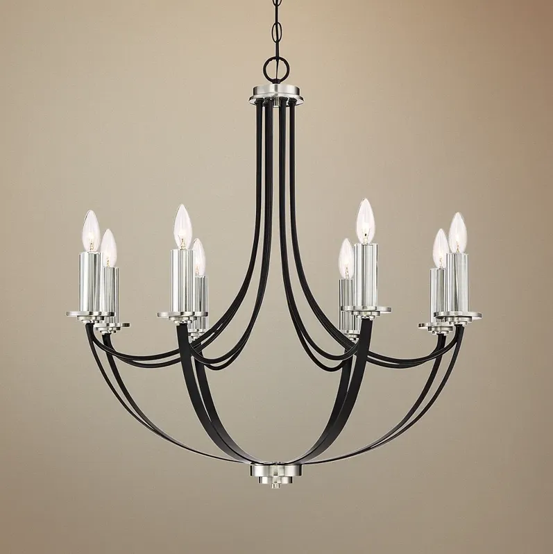 Quoizel Alana 30" Wide 8-Light Mystic Black Chandelier