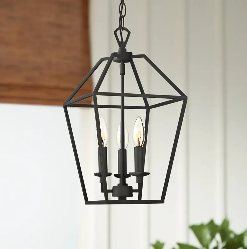 Quoizel Aviary 9 1/2"W Bronze 3-Light Steel Cage Chandelier