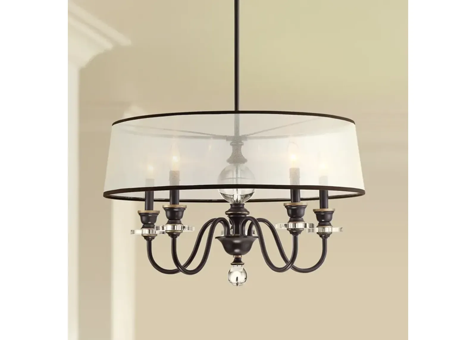 Quoizel Ceremony 25" Wide Palladian Bronze 5-Light Shade Chandelier