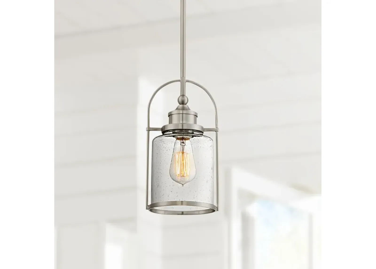 Quoizel Payson 6 1/2" Wide Brushed Nickel Mini Pendant