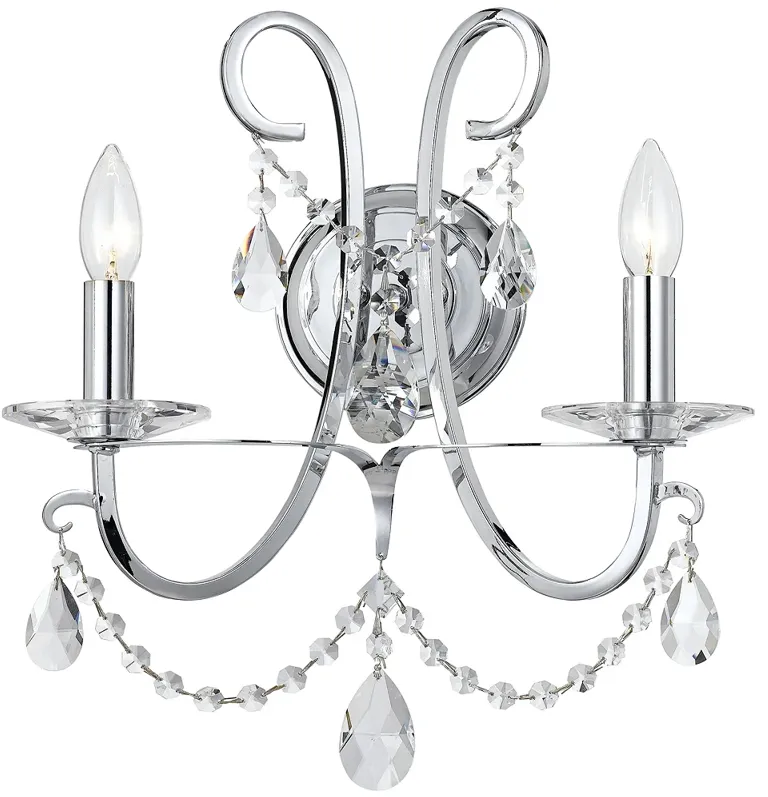 Othello 15 3/4" High Chrome Hand-Cut Crystal Wall Sconce