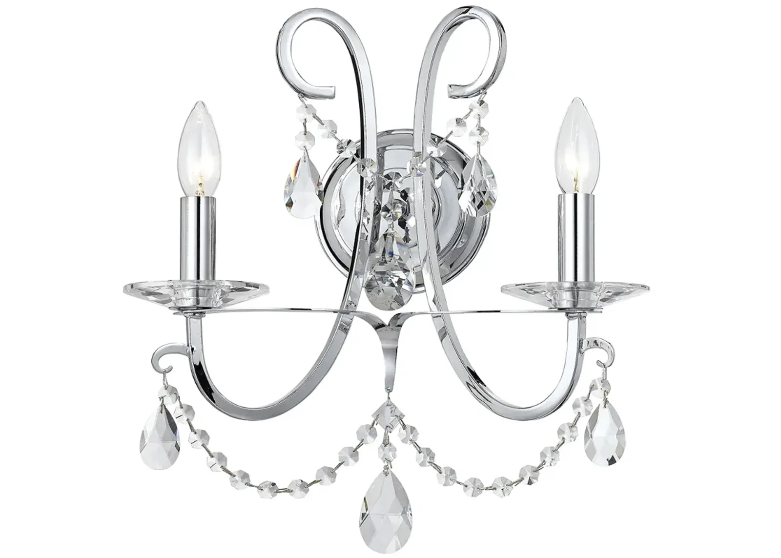 Othello 15 3/4" High Chrome Hand-Cut Crystal Wall Sconce