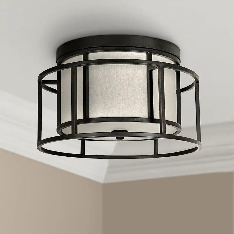 Crystorama Hulton 15" Wide Matte Black Ceiling Light