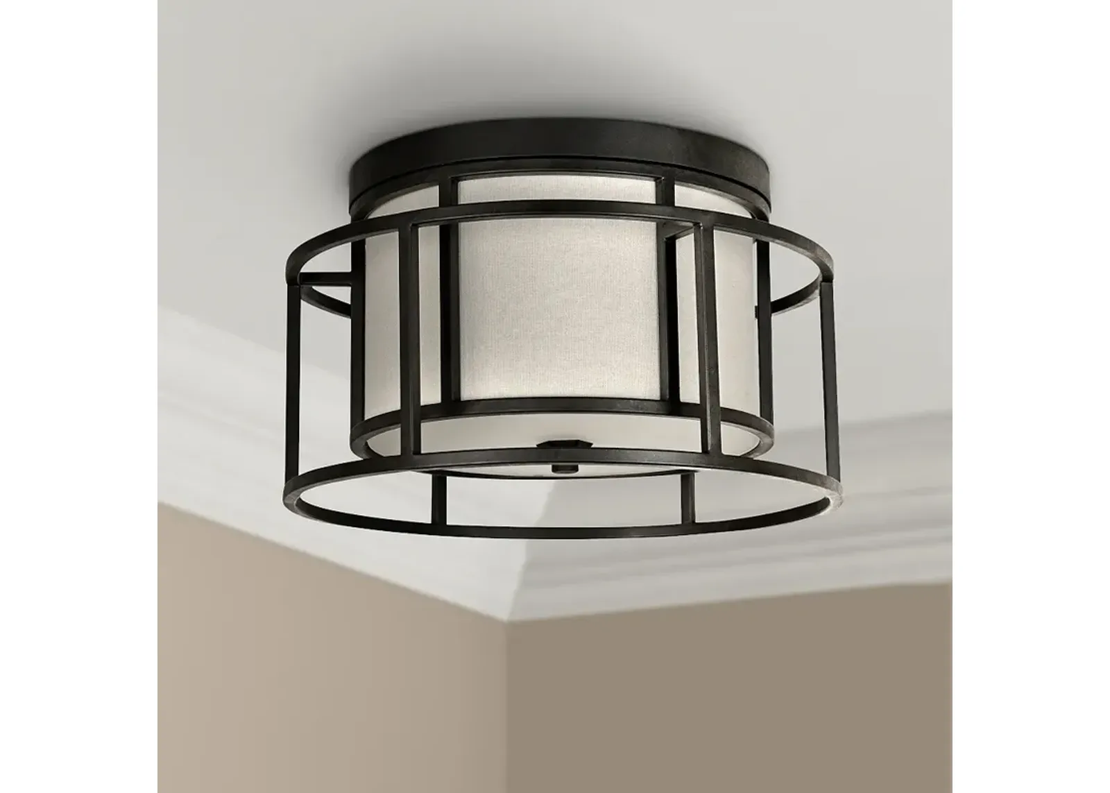 Crystorama Hulton 15" Wide Matte Black Ceiling Light