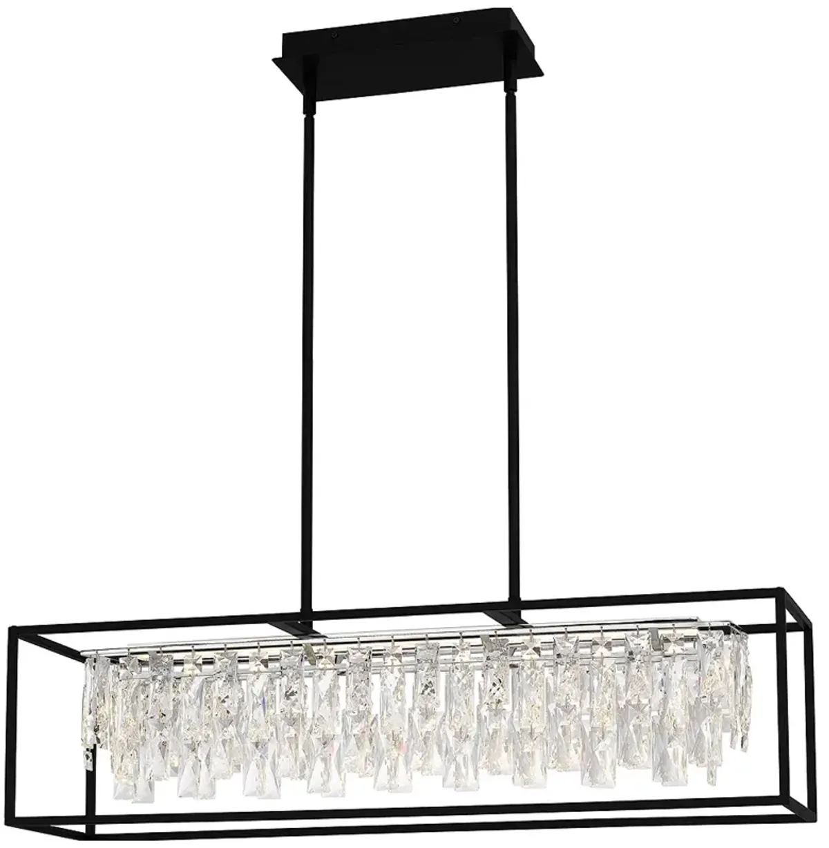 Brillance 35 1/2" Wide Matte Black LED Linear Pendant