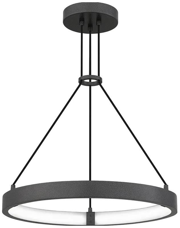 Drury Integrated LED Pewter Cast Iron Pendant Light